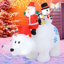 7.7 Feet Long Christmas Inflatable Santa Claus and Reindeer Riding Red Car with Gift Bag and 9 LED White Lights