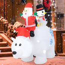 7.7 Feet Long Christmas Inflatable Santa Claus and Reindeer Riding Red Car with Gift Bag and 9 LED White Lights