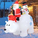 7.7 Feet Long Christmas Inflatable Santa Claus and Reindeer Riding Red Car with Gift Bag and 9 LED White Lights