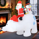 7.7 Feet Long Christmas Inflatable Santa Claus and Reindeer Riding Red Car with Gift Bag and 9 LED White Lights