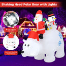 7.7 Feet Long Christmas Inflatable Santa Claus and Reindeer Riding Red Car with Gift Bag and 9 LED White Lights