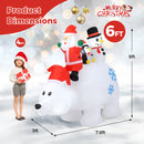 7.7 Feet Long Christmas Inflatable Santa Claus and Reindeer Riding Red Car with Gift Bag and 9 LED White Lights