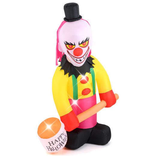 8 Feet Giant Halloween Inflatable Ghost with Built-in LED Lights and Mirror Face