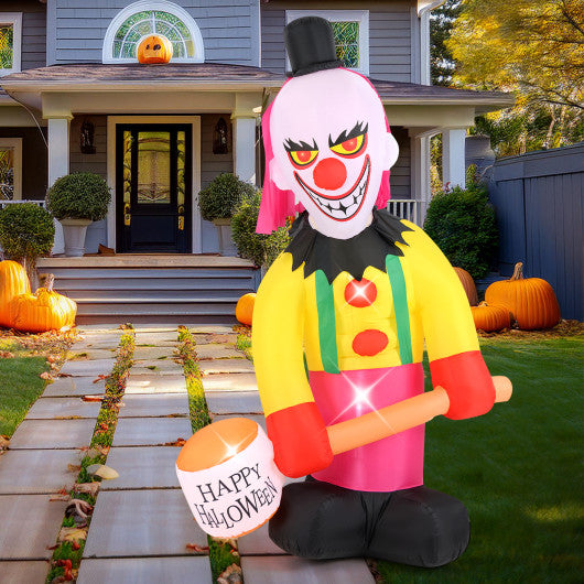 8 Feet Giant Halloween Inflatable Ghost with Built-in LED Lights and Mirror Face