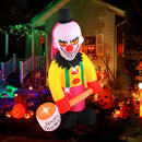 8 Feet Giant Halloween Inflatable Ghost with Built-in LED Lights and Mirror Face