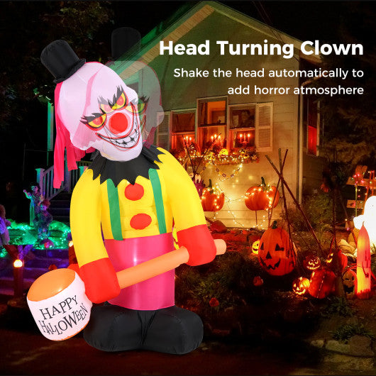 8 Feet Giant Halloween Inflatable Ghost with Built-in LED Lights and Mirror Face