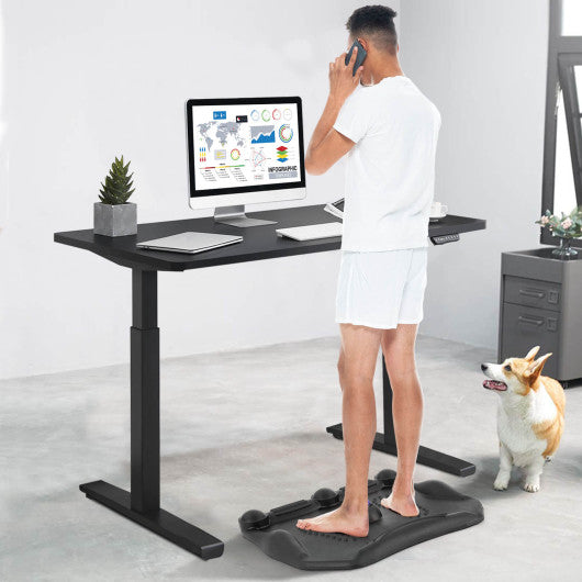 Anti-Fatigue Standing Desk Mat with Massage Roller Ball and Points-Black