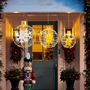3-Piece Pre-Lit Pop up Christmas Ball Set with Warm White LED Lights