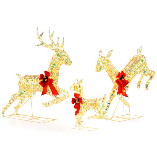 3-Piece Pre-Lit Christmas Deer Family Set