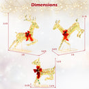 3-Piece Pre-Lit Christmas Deer Family Set