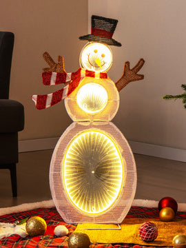 2.6 Feet Lighted Snowman with LED Lights and Metal Stand