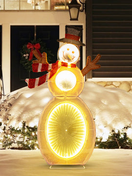 2.6 Feet Lighted Snowman with LED Lights and Metal Stand