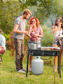225 000-BTU Portable Propane 3 Burner Gas Cooker