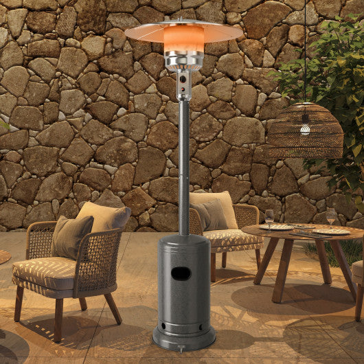 50000 BTU Stainless Steel Propane Patio Heater with Trip over Protection-Gray