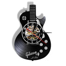 Antique Style Vinyl Record Acoustic Guitar LED Wall Clock For Music lovers