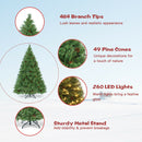 6 Feet Pre-Lit PVC Artificial Carolina Pine Tree with LED Lights
