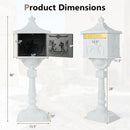 Retro Cast Aluminum Mailbox Security Postal Letter Box with Baffle Door