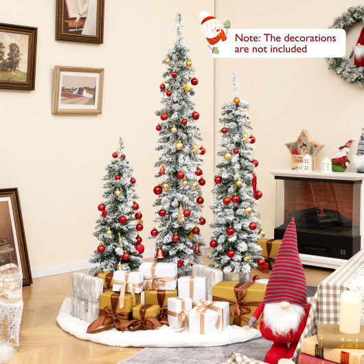 Set of 3 Potted Artificial Christmas Tree with Silver Metal Buckets