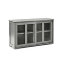 Kitchen Storage Cabinet with Glass Sliding Door