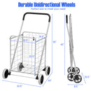 Heavy Duty Folding Utility Shopping Double Cart