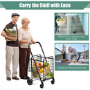 Heavy Duty Folding Utility Shopping Double Cart
