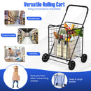Heavy Duty Folding Utility Shopping Double Cart