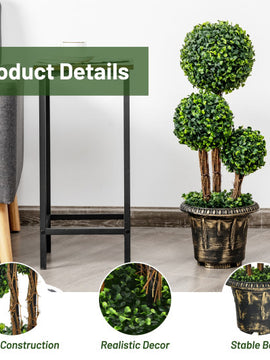 Artificial Topiary Triple Ball Tree 30 Inch with UV Protection for both Indoor and Outdoor use