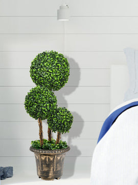 Artificial Topiary Triple Ball Tree 30 Inch with UV Protection for both Indoor and Outdoor use