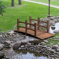5' Wooden Arc Footbridge For Garden With Stained Finish Decorative