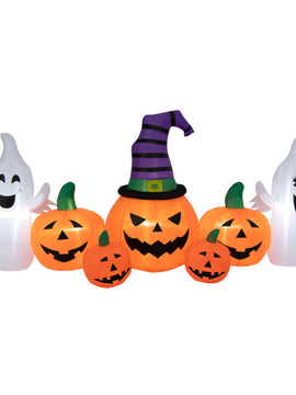 Inflatable Halloween Pumpkins 9 Feet Long With 2 Ghosts