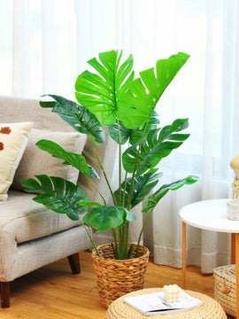 2 Pack Artificial Monstera Deliciosa Tree with 10 Leaves of Different Sizes
