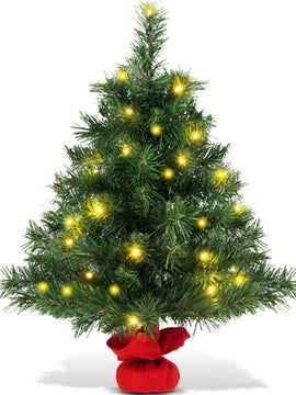 2 Feet Tabletop Fir Artifical Christmas Tree with LED Lights