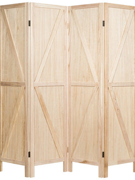 4 Panels Folding Wooden Room Divider