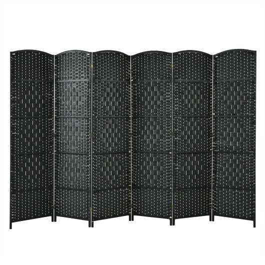 6.5Ft 6 Panel Weave Folding Fiber Room Divider Screen