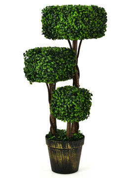 Artificial Boxwood Topiary Tree UV Protected Indoor Outdoor in 36 Inches