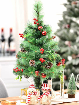 24 Inch Battery Powered Pre-Lit Holiday Christmas Trees In Set Of 2