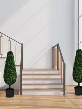 Artificial Tower Topiary Tree UV Resistant in 3 Feet and Pack of 2 for Indoor Outdoor