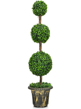 4 Feet Artificial Topiary Triple Ball Tree Plant