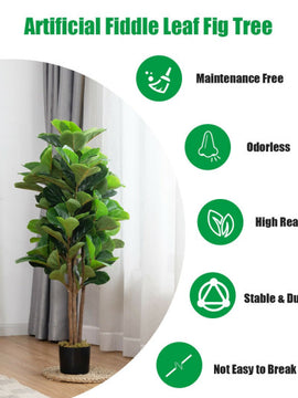 Artificial Fig Tree with Fiddle Leaf 4 Feet Decorative Planter