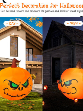 4 Feet Halloween Inflatable Pumpkin with Build-in LED Light
