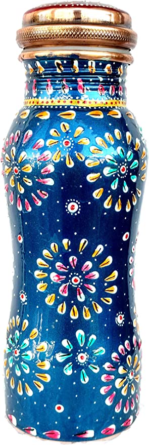 Curved Water Bottle Hand Painted With Capacity 500 ml And Colored Art Work