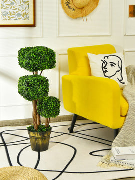Artificial Boxwood Topiary Tree UV Protected Indoor Outdoor in 36 Inches