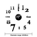 Mirror 3D Wall Clock Stickers For DIY Removable Wall Clocks As Art Decal Sticker For Home Decor