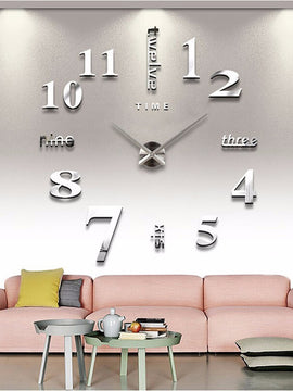 Mirror 3D Wall Clock Stickers For DIY Removable Wall Clocks As Art Decal Sticker For Home Decor