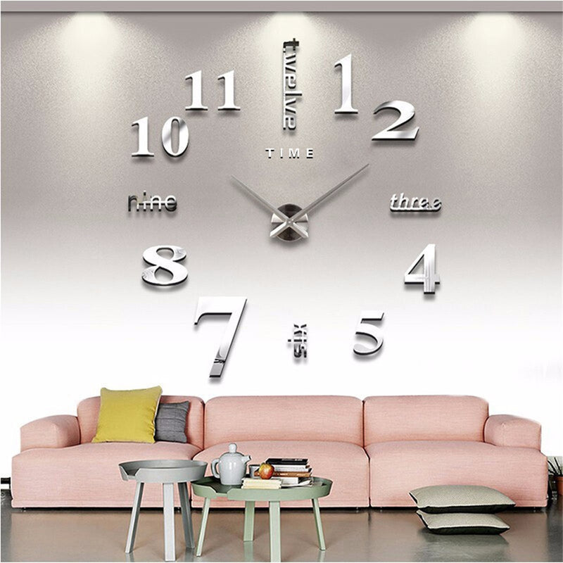 Mirror 3D Wall Clock Stickers For DIY Removable Wall Clocks As Art Decal Sticker For Home Decor