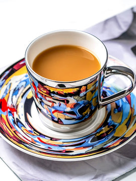 Picasso Mirror Coffee cup Ceramic Mug Cup and Saucer Set Fashion magazine/Allure Queen/Abstract female cup