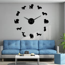 DIY Dachshund Wall Art Wiener-Dog Puppy Dog Pet Frameless Giant Wall Clock With Mirror Effect Sausage Dog Large Clock Wall Watch