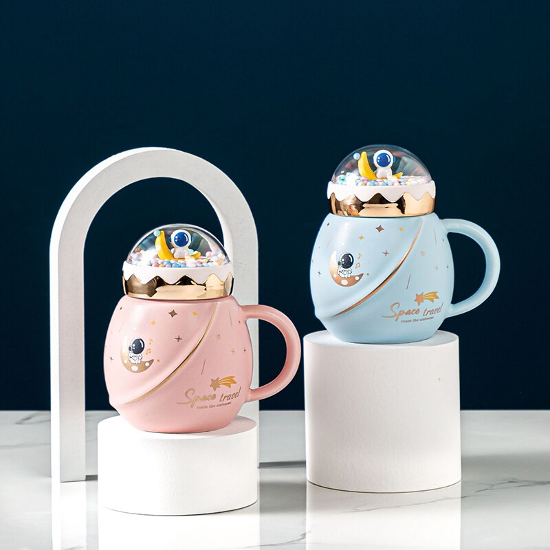Cute Ceramic Christmas Mugs With Santa Claus Figurines And Lid Mug