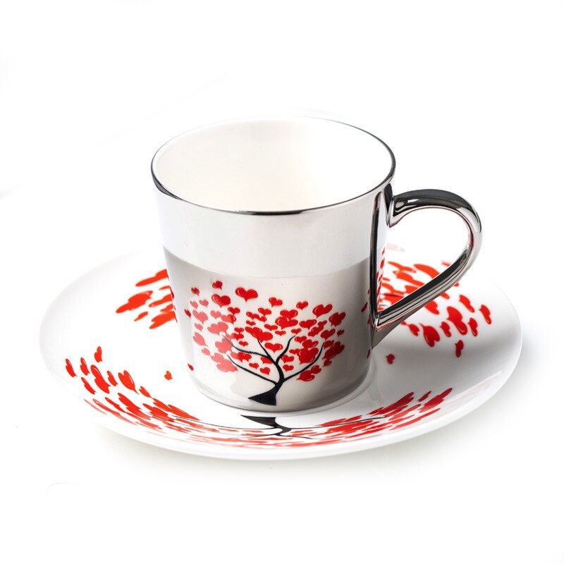Picasso Mirror Coffee cup Ceramic Mug Cup and Saucer Set Fashion magazine/Allure Queen/Abstract female cup