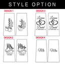 2Pcs/Set Personalized Mr and Mrs Champagne Flutes, Custom Bride & Groom Name Glasses for Wedding Toasting,Gift for Bridal Shower